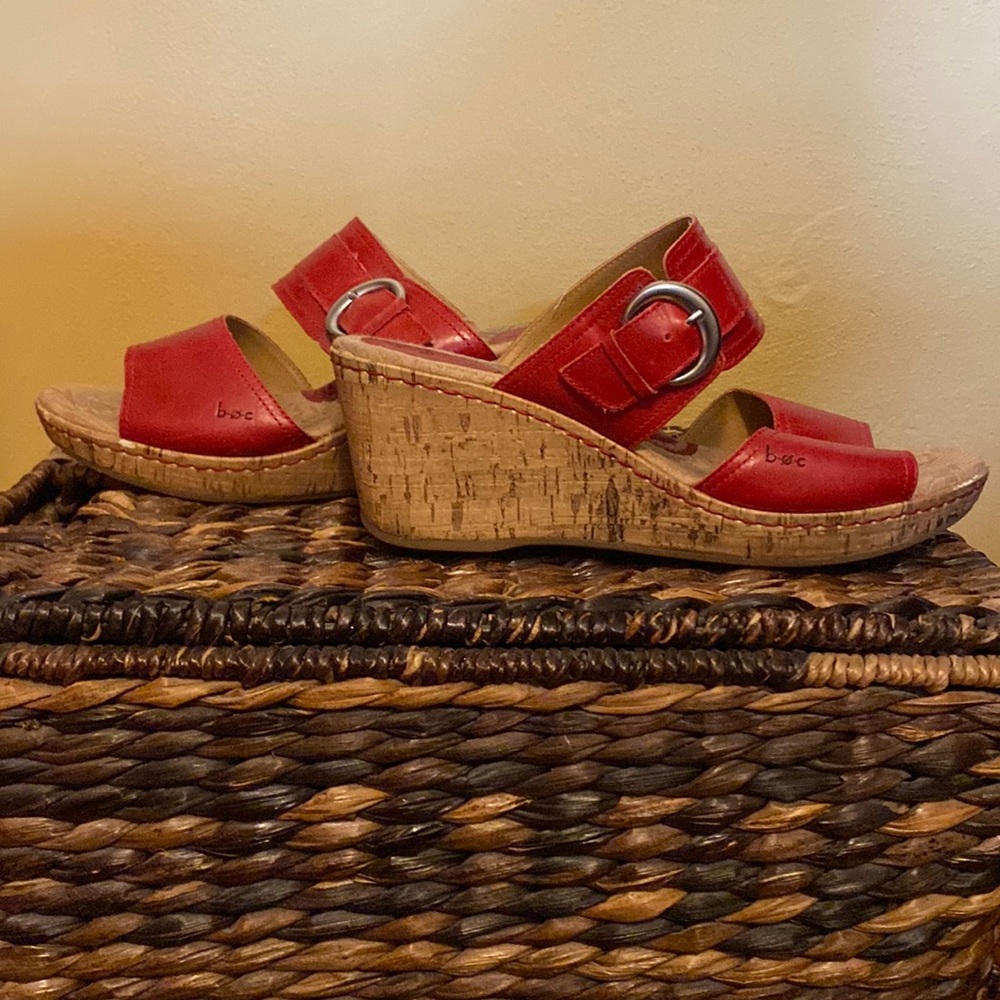 Born Concept leather wedge sandals